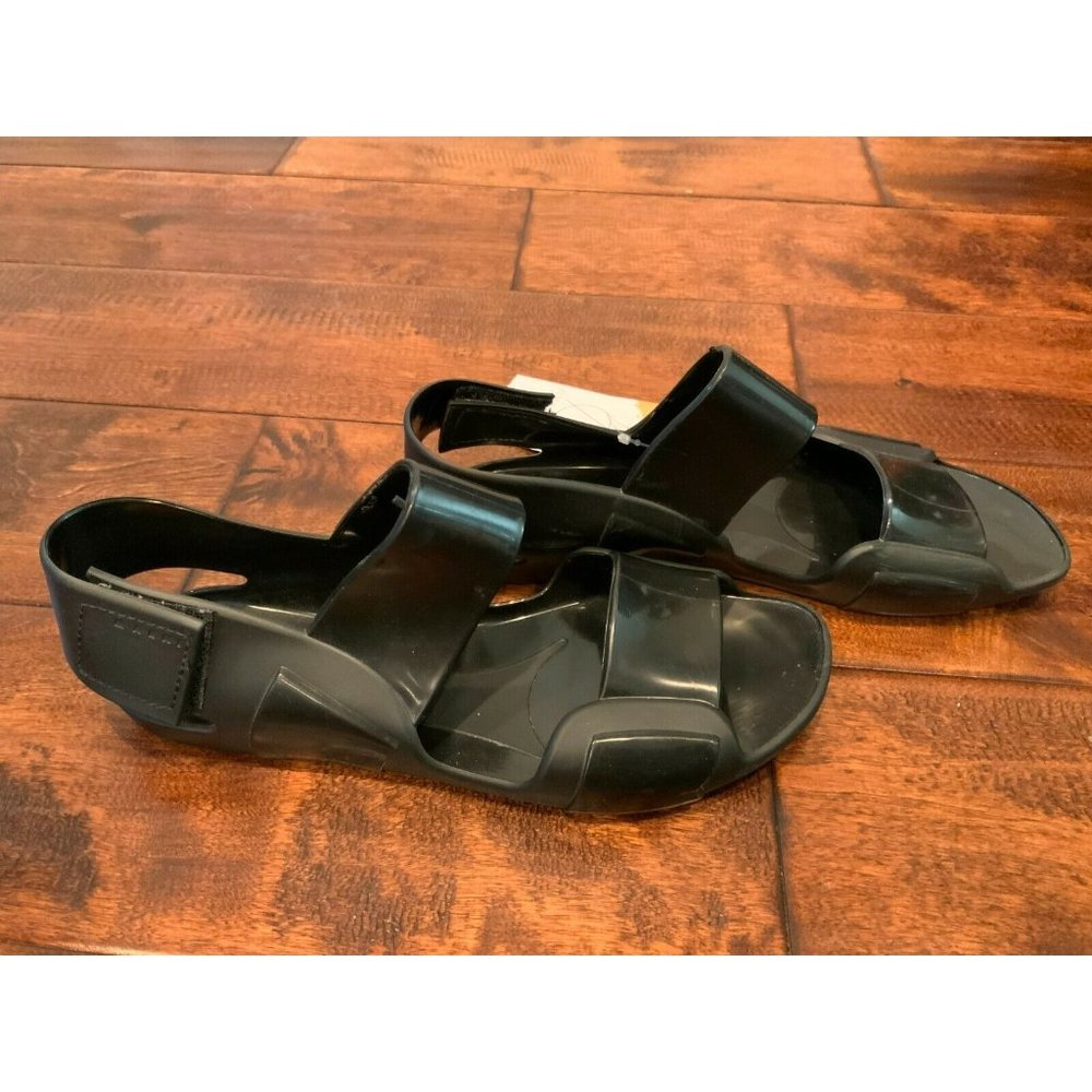 Marni Black Jelly Strappy Sandals W/ Hook & Loop Closure, Size 8 (US), 38 (IT)